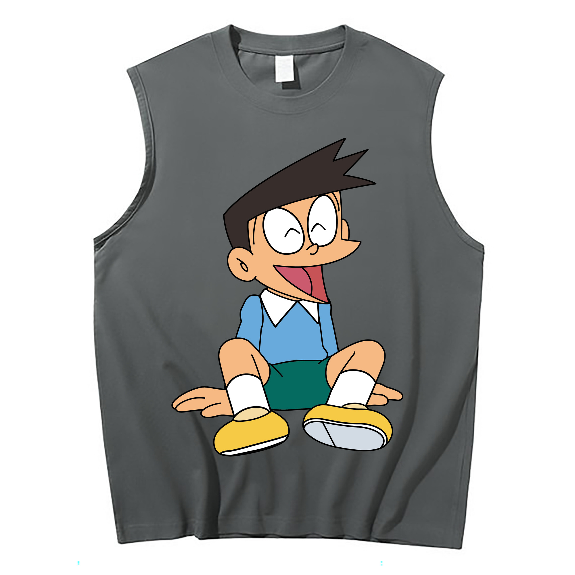 （画像用） ドラえもん 骨川 スネ夫 Doraemon Honekawa Suneo コットン100％タンクトップ（フロントプリント）